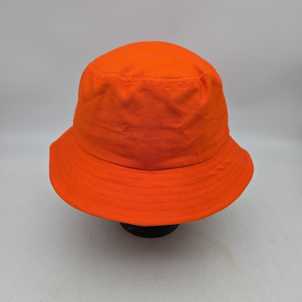Academy Fits Bucket Hat Cap Orange Unisex Medium Cotton Twill
